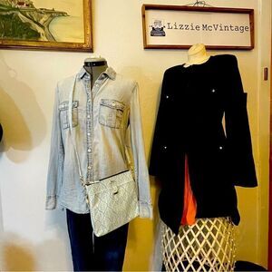 Scout Taylor light blue and white print crossbody bag